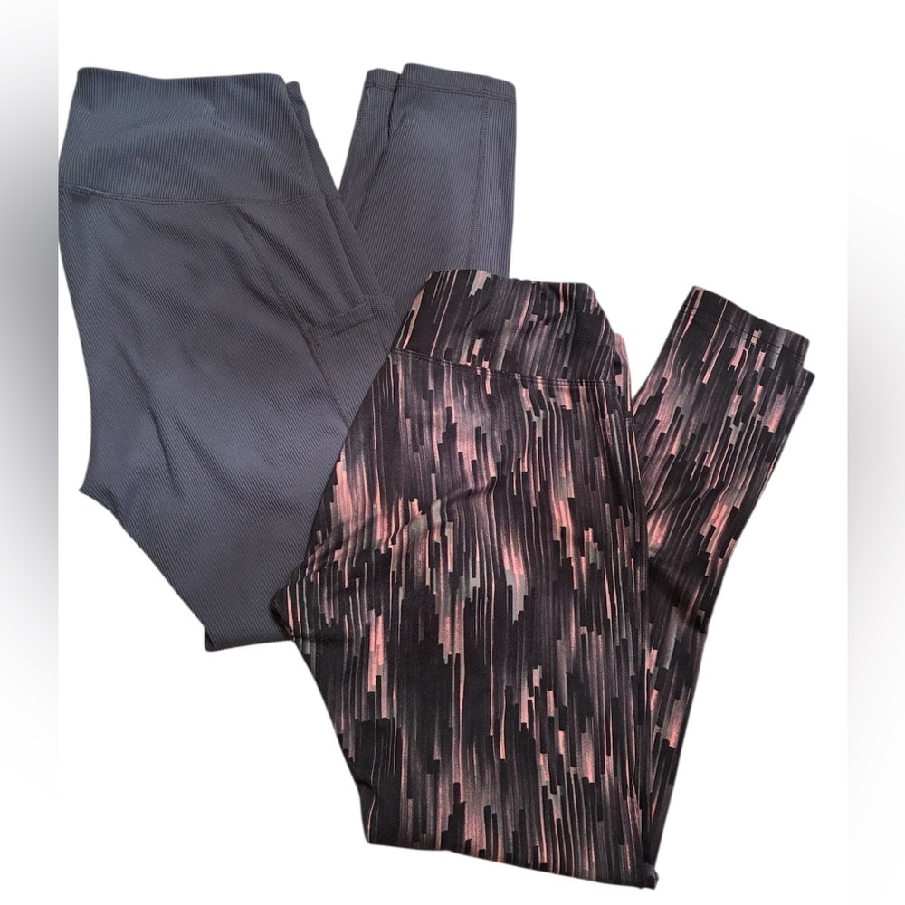 Women Leggings, 2 pair: Balance Collection (Black/Pink), Lukka-lux (grey) M EUC